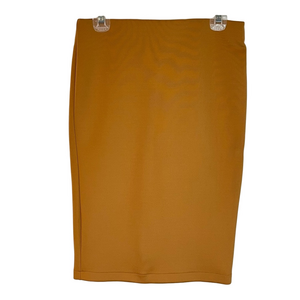 Catherine Malandrino Stretch Zipper Mustard Yellow Pencil Skirt 6 Office Siren